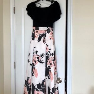Off the Shoulder Floral Gown